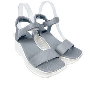 Jeffrey Campbell Women's Focused Gray Ankle Strap Platform Sandals Size 7.5
